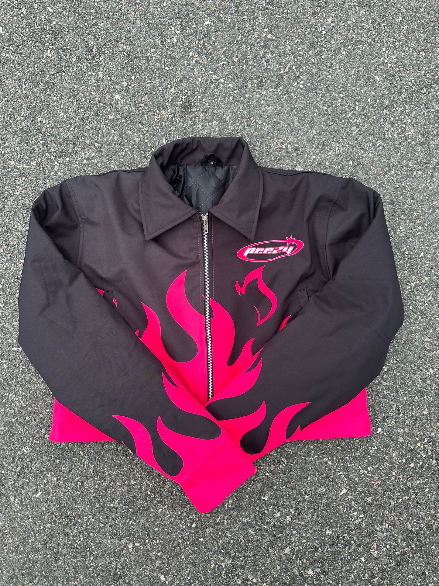 Women’s PNK/BLK flame collar jacket