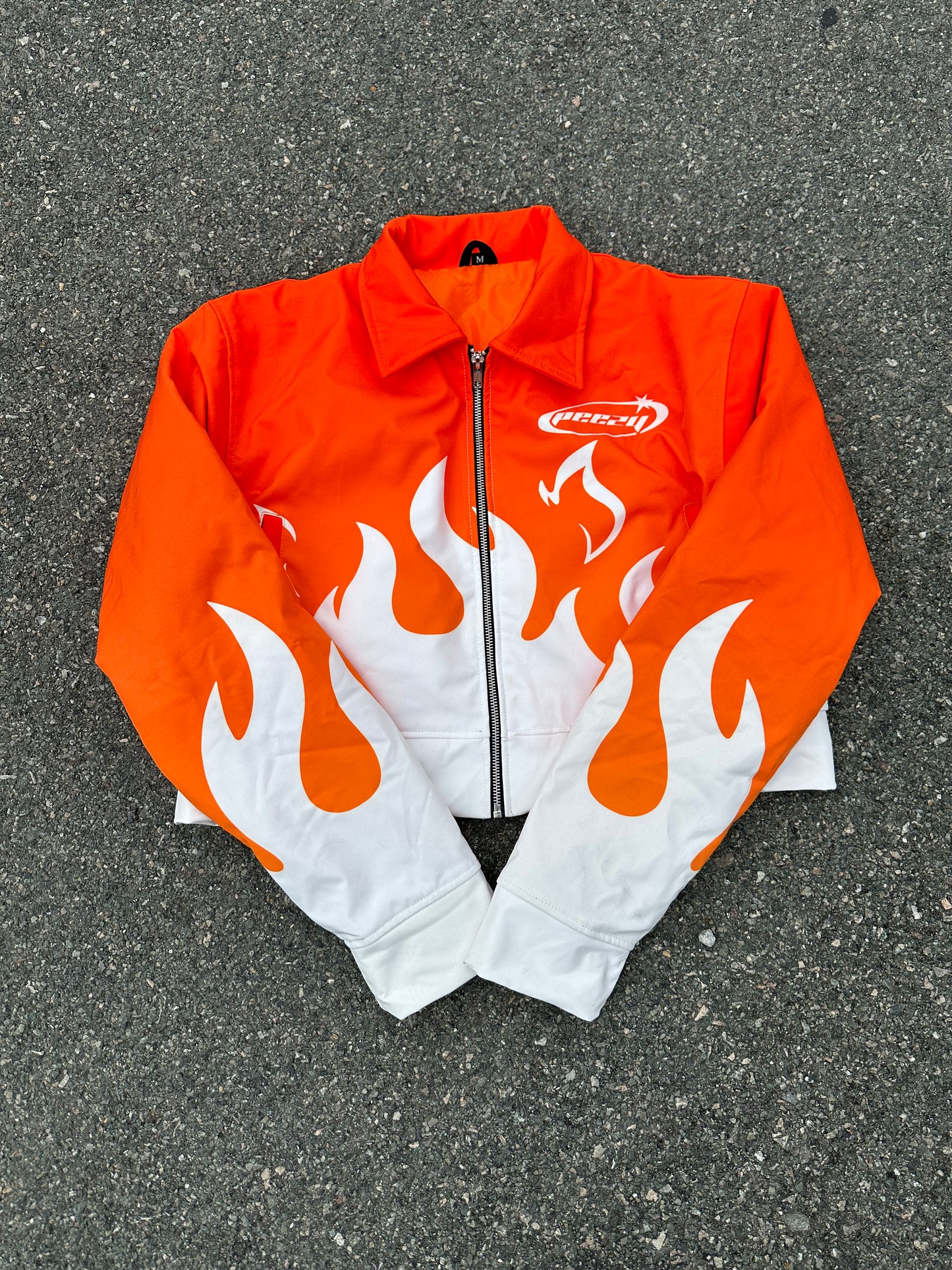 Women’s ORNG/WHT flame collar jacket