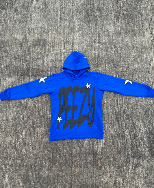 Blue 'PEEZY' Hoodie (Photo Reflective Stars)