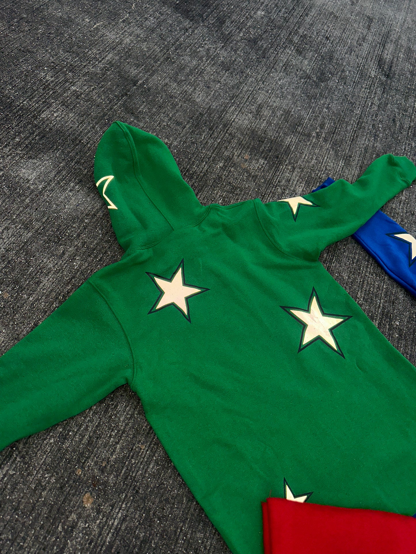 Green 'PEEZY' Hoodie (Photo Reflective Stars)