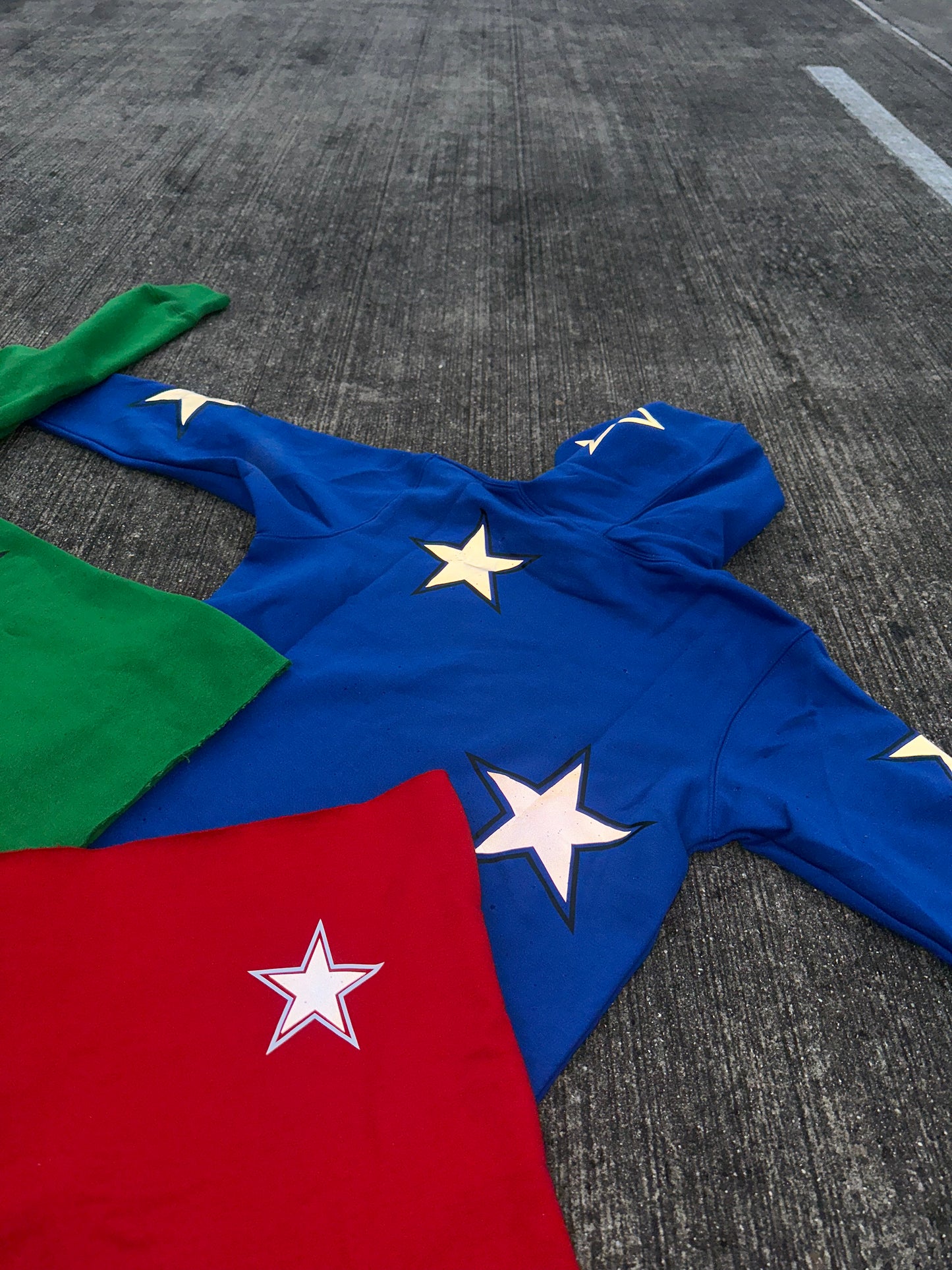 Blue 'PEEZY' Hoodie (Photo Reflective Stars)