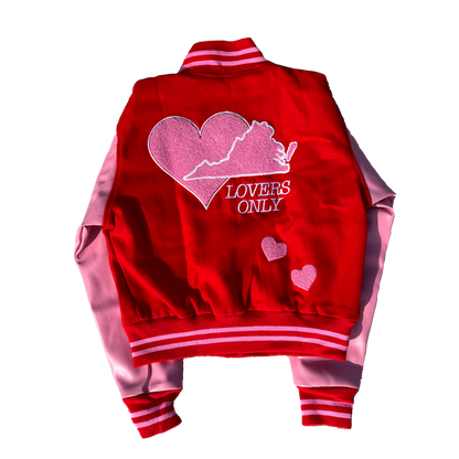 Womens ‘VA Lovers only’ Cropped Varsity Jacket (Oversized)