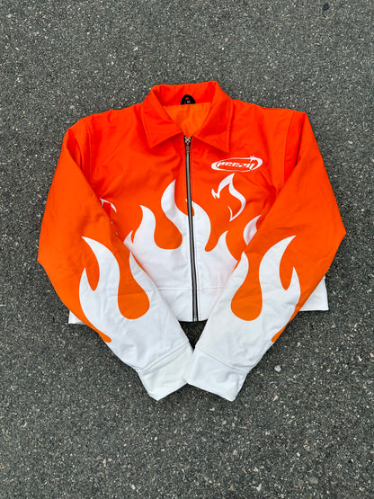 Women’s ORNG/WHT flame collar jacket