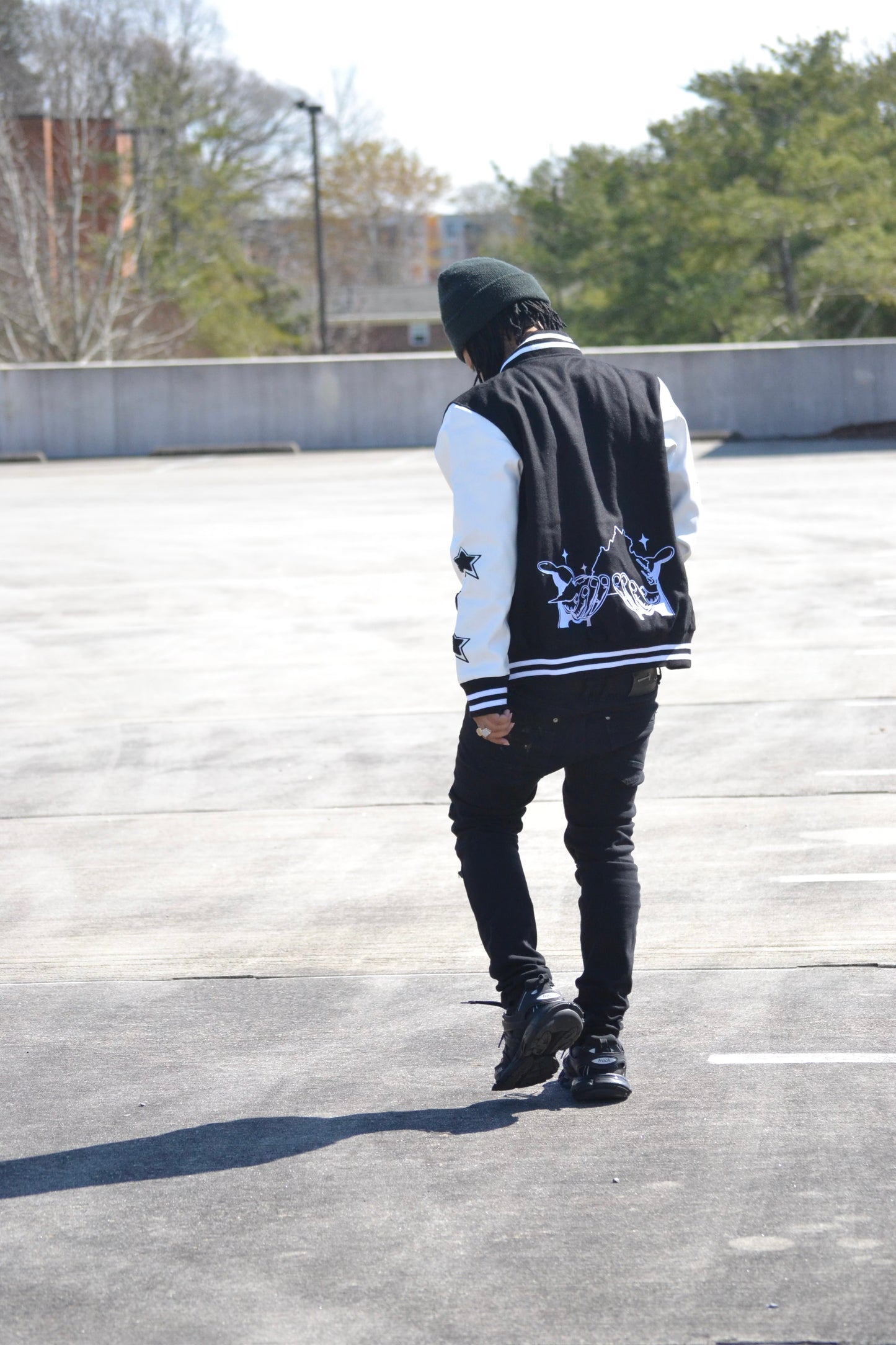 BLACK ‘VA’ VARSITY JACKET